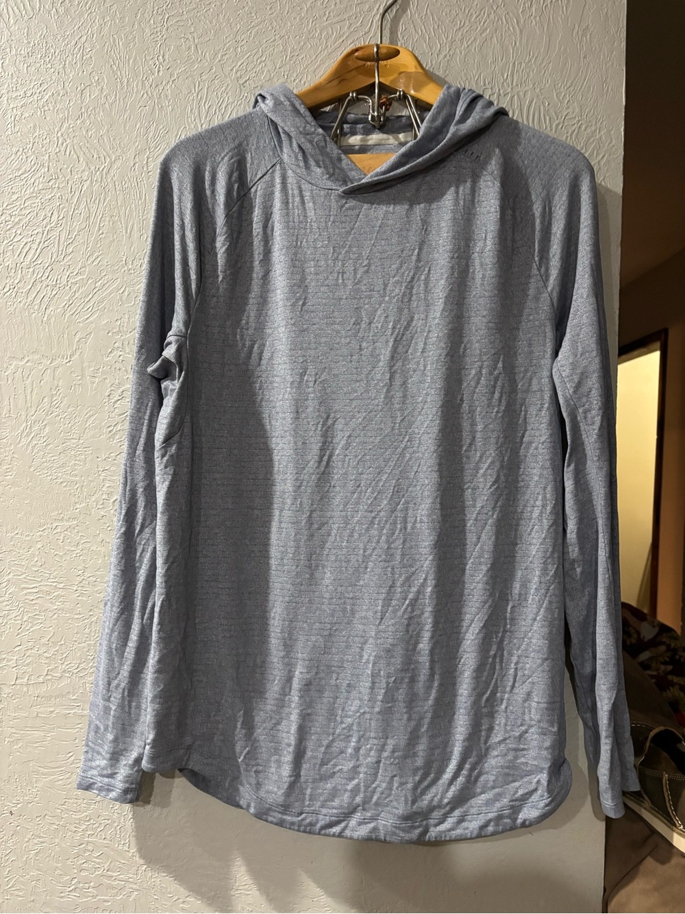 Lululemon Drysense Hoodie Mens M Heathered Sea Steel Gray Pullover Long Sleeves